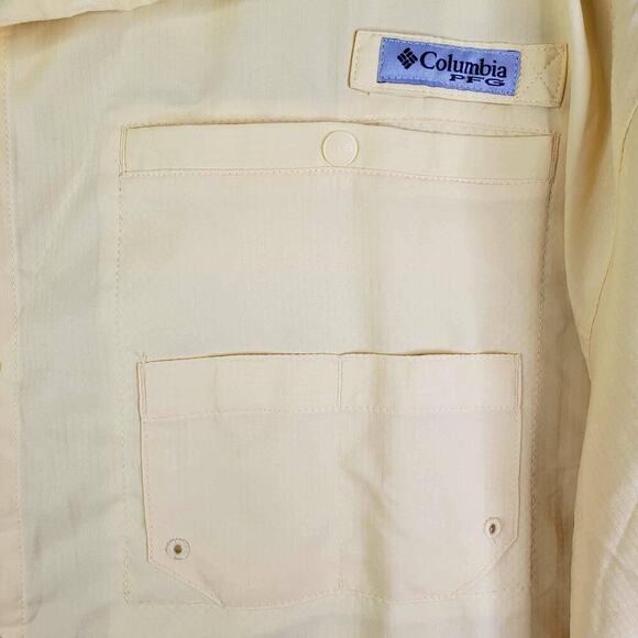 Columbia Shirt Mens PFG Omni-Shade SS Button Down Size XXL Yellow - Picture 4 of 9